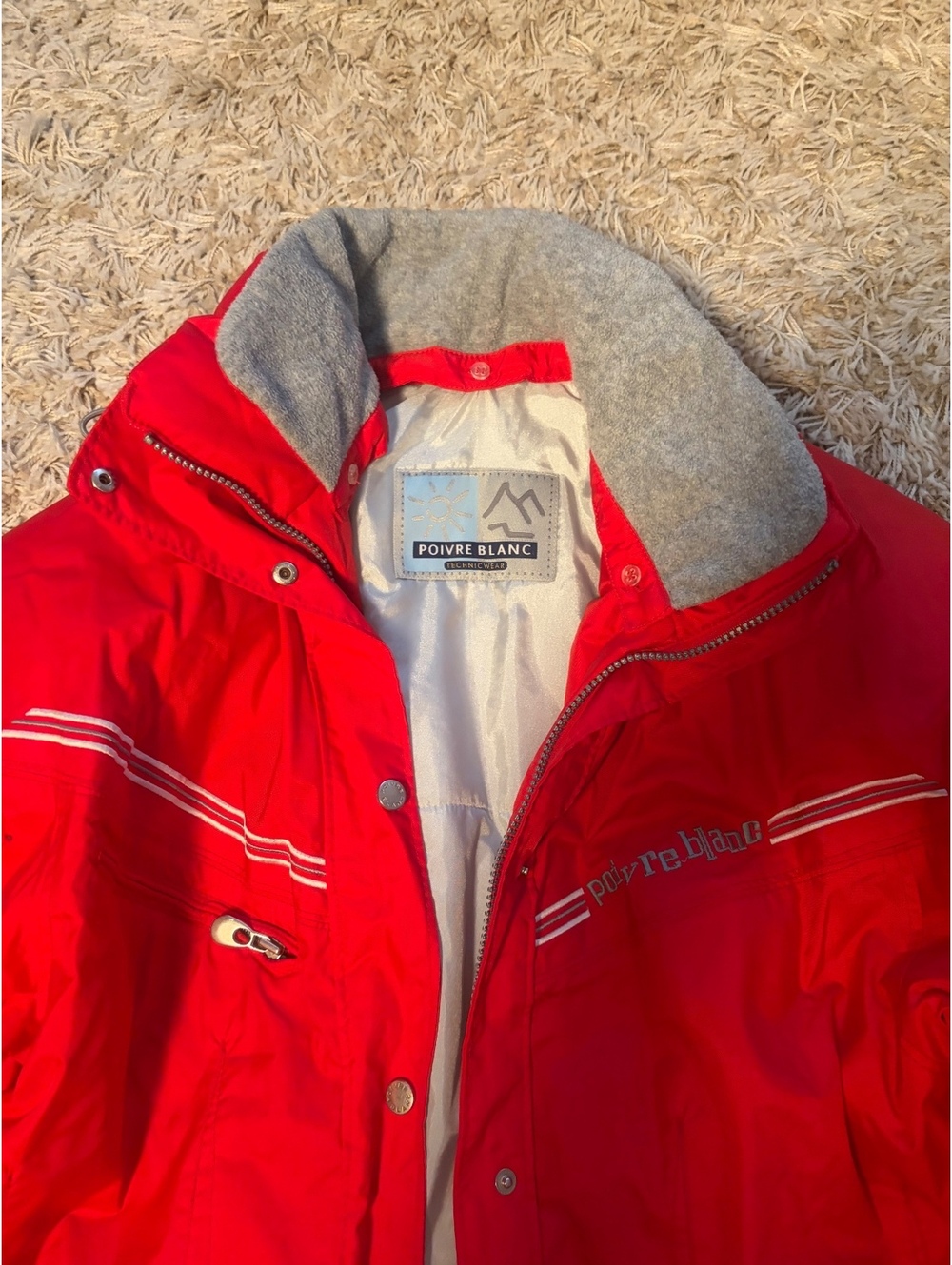 Vintage Poivre Blanc Red Winter ski Jacket Size L